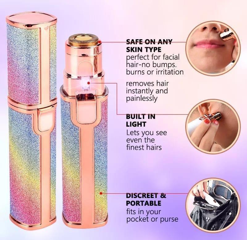 Rechargeable Women's Eyebrows Hair Trimmer with Detachable Head and Rotary Blade