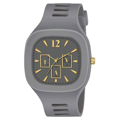 Trendy Designer Analog Watch Square Dial Silicon Strap & Matching Bracelet 
