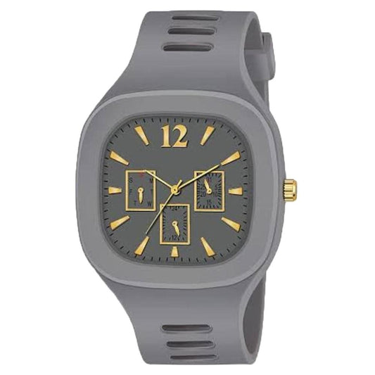 Trendy Designer Analog Watch Square Dial Silicon Strap & Matching Bracelet 